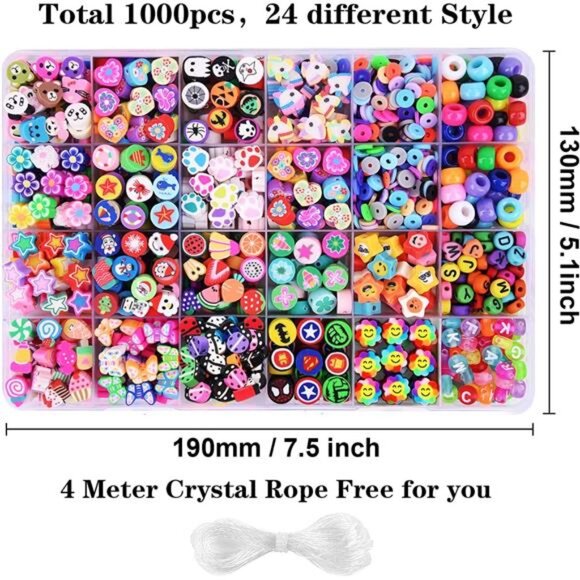 Polymer Clay Beads Bracelet Making kit, 24 Style Cute Fun Beads - Picture 4 of 8